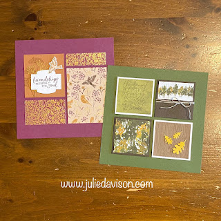 Stampin' Up! Fall Framed Samplers Featuring Beauty of the Earth and Blackberry Beauty Designer Papers ~ www.juliedavison.com
