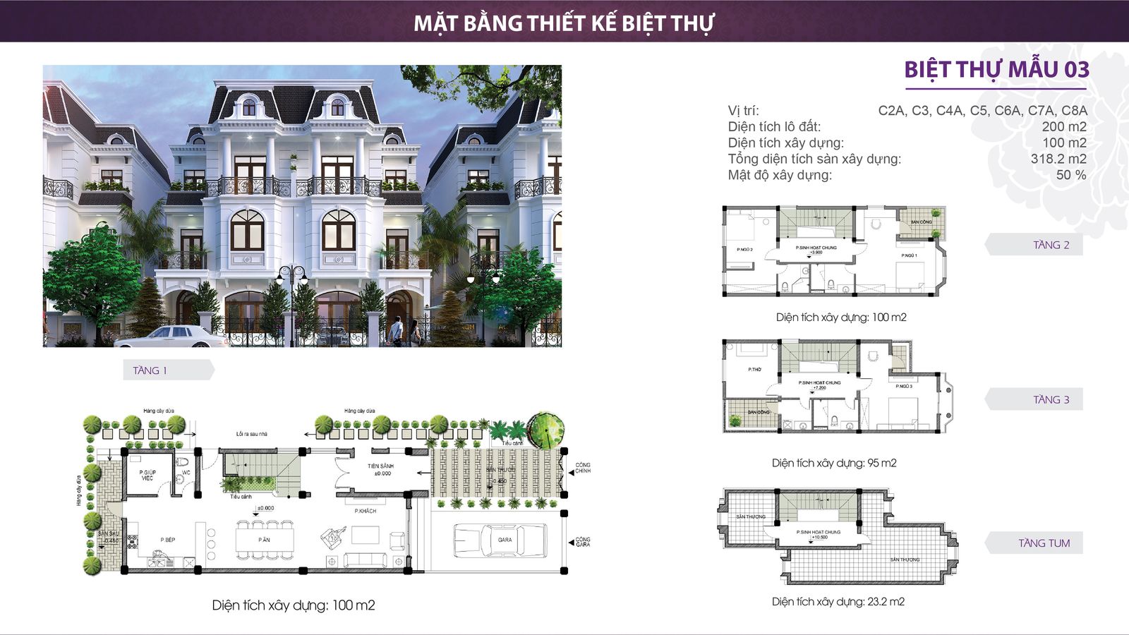 mặt bằng thiết kế lô biệt thự the phoenix garden 200m2