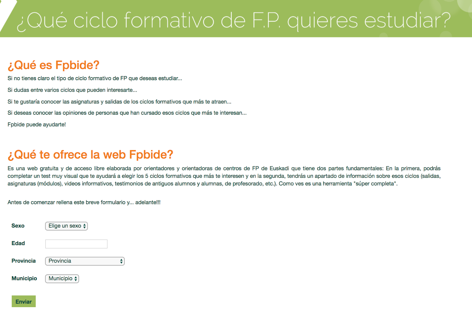 QUE CICLO DE FP QUERES FACER?