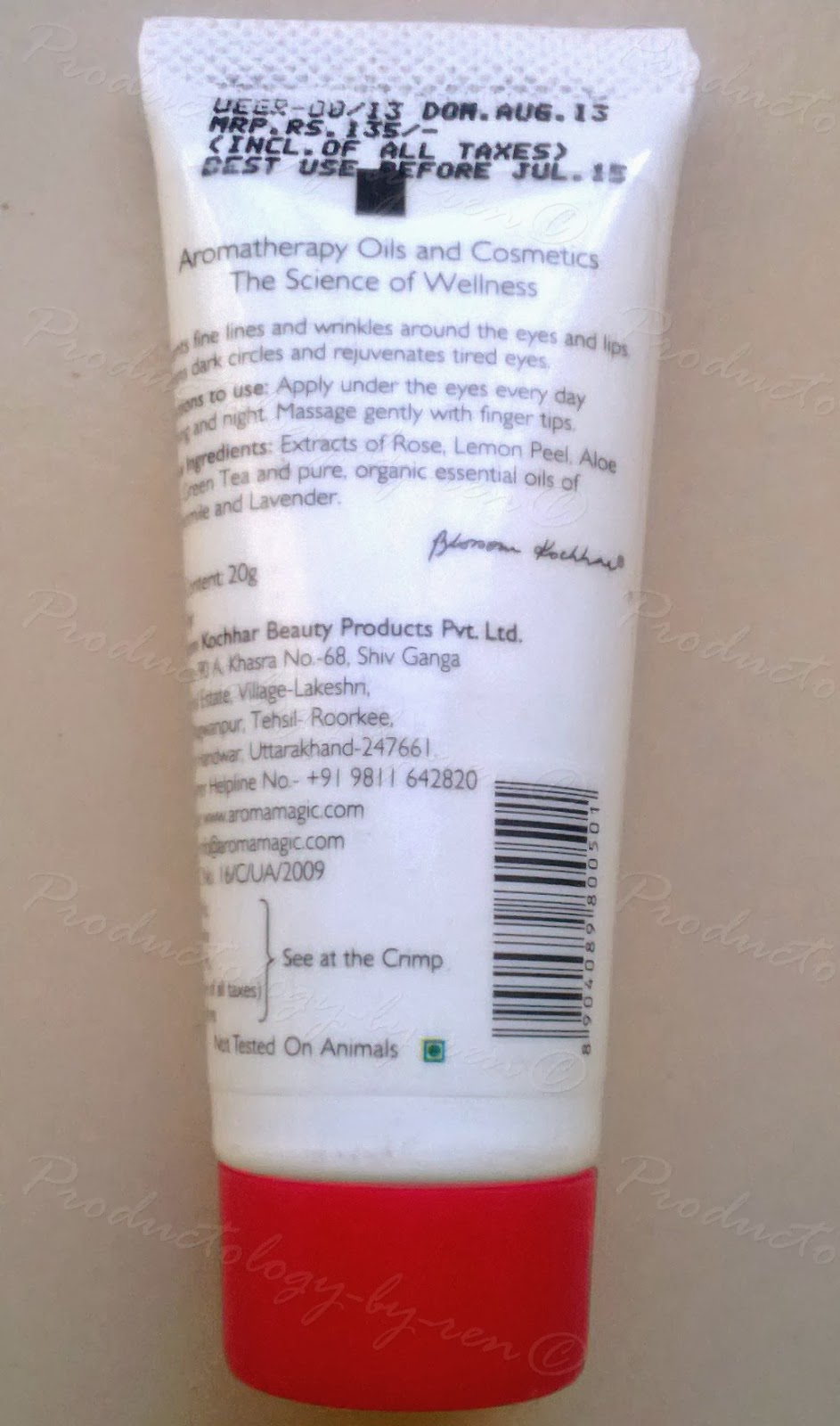 Productology Aroma Magic Under Eye Gel & Cream Review