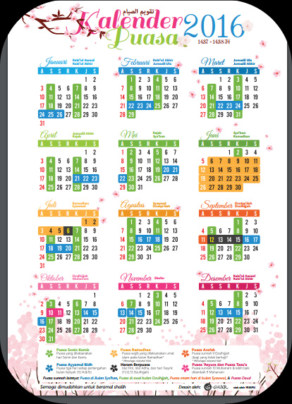 Download Gratis Kalender Bulan Puasa 1437H/Th 2016 Lengkap 