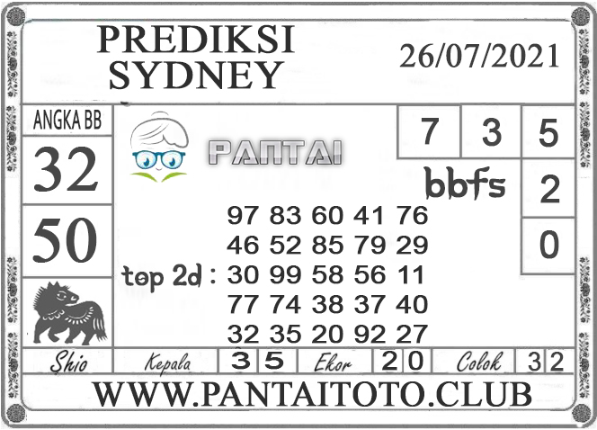 PREDIKSI TOGEL SYDNEY PANTAI4D 26 JULI 2021 PREDIKSI TOGEL SYDNEY PANTAI4D 26 JULI 2021