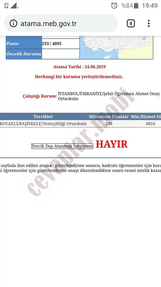2019 İl Dışı Tayin Minimum Taban Puanlar Sosyal Bilgiler Öğretmenliği Haziran 2019 İl Dışı Tayin Minimum Taban Puanlar Sosyal Bilgiler Öğretmenliği Haziran