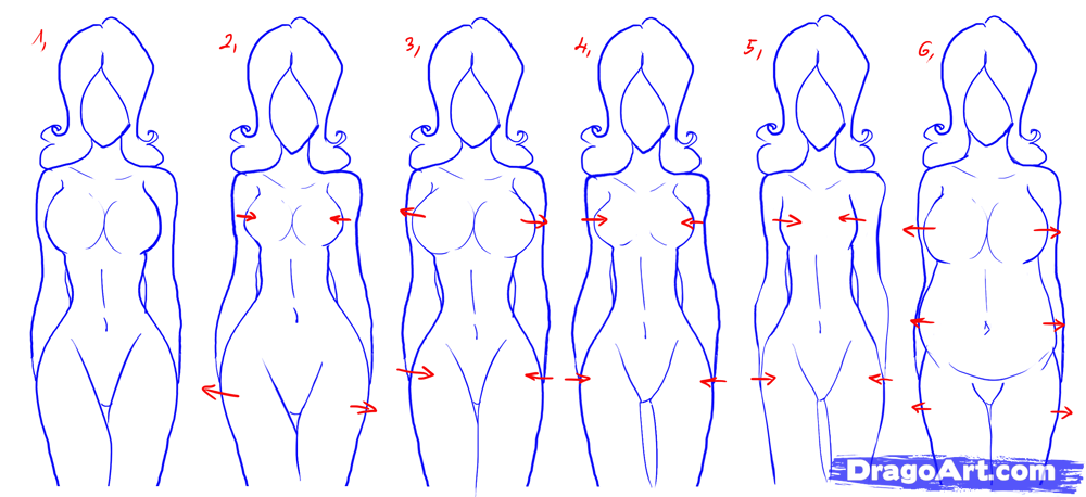 How to Draw Female Figures, Draw Female Bodies.