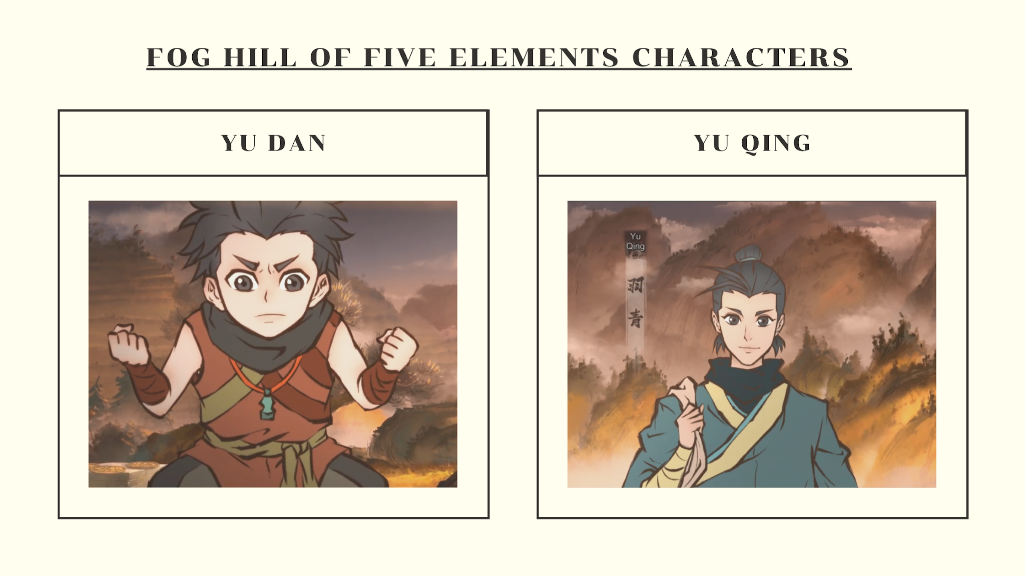 Fog Hill of Five Elements Anime Characters: The Envoys, Demons, and