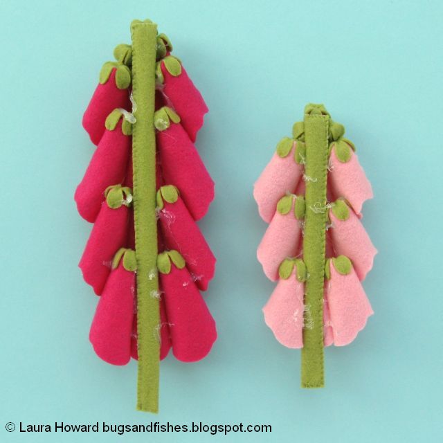 May Felt Foxgloves Summer Flowers Wreath Tutorial assembling the felt foxgloves