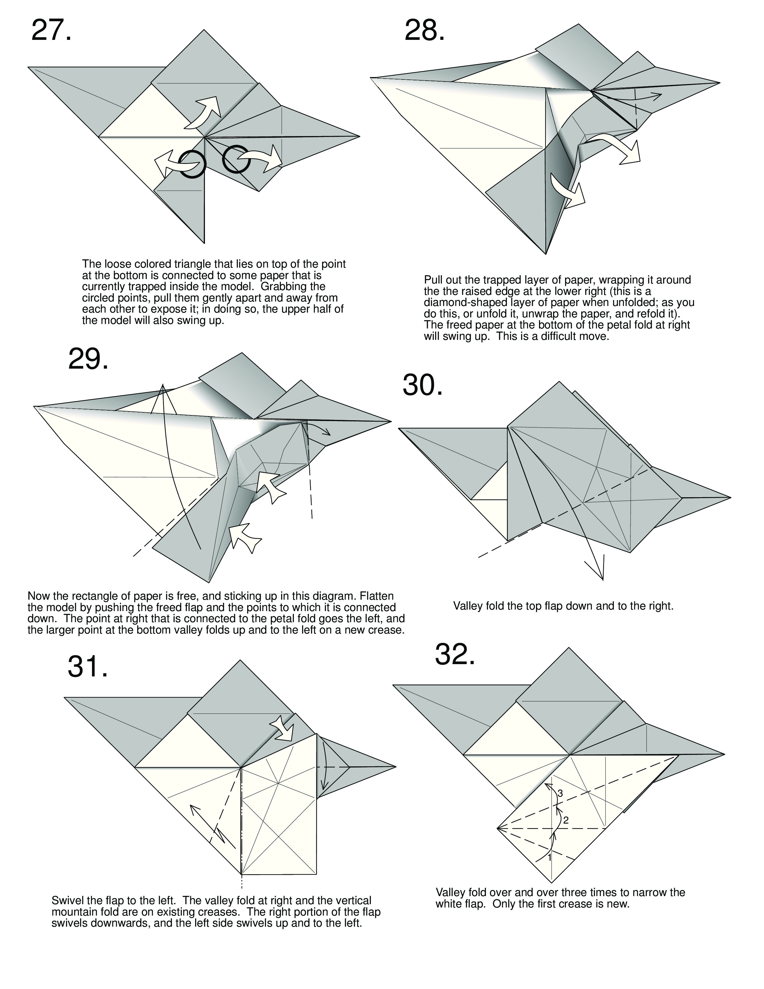 Origami instruction How to fold a dinosaur (Trex) HIPPODIY