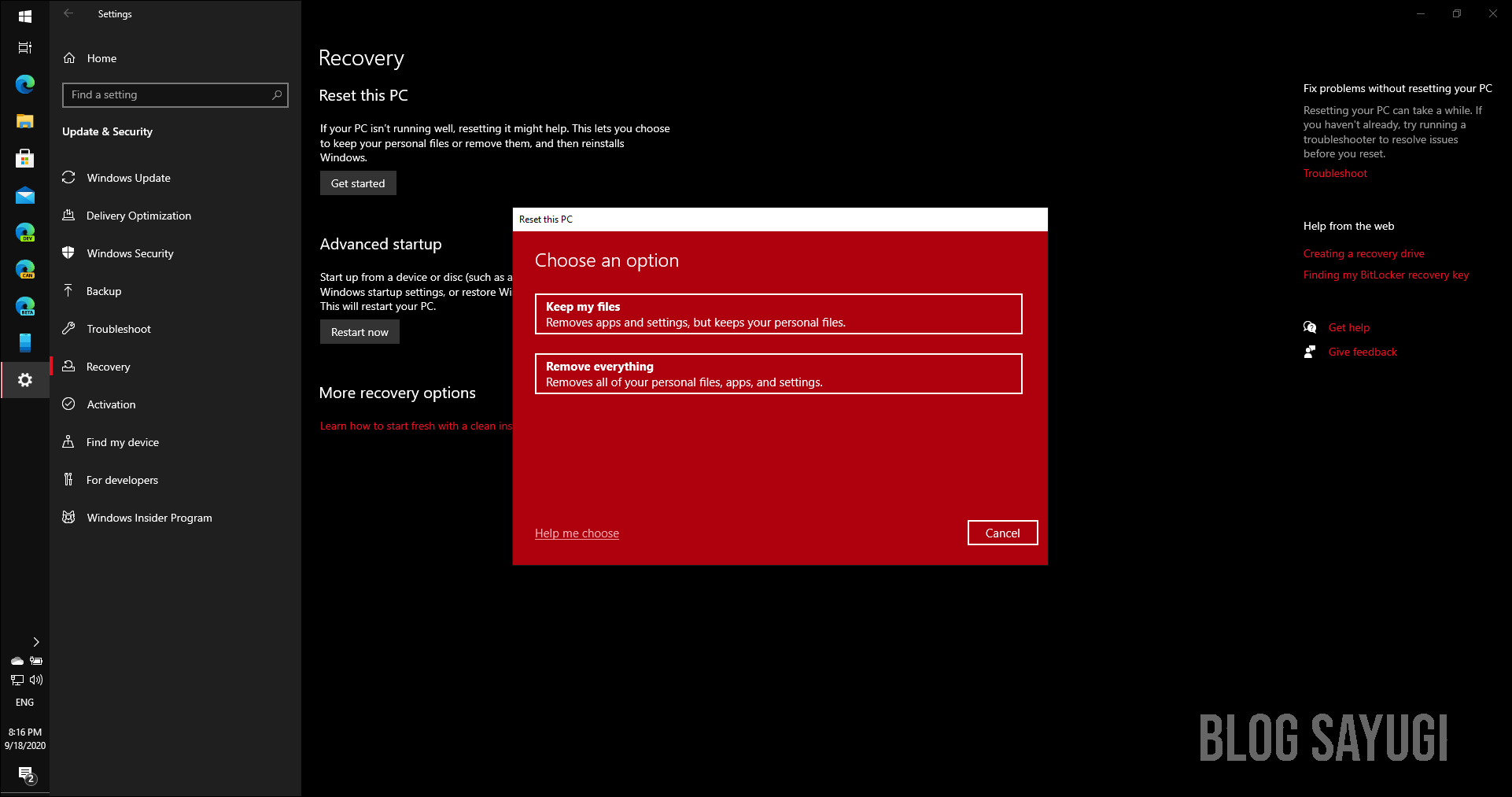 CARA RESET ULANG WINDOWS 10 CARA RESET ULANG WINDOWS 10