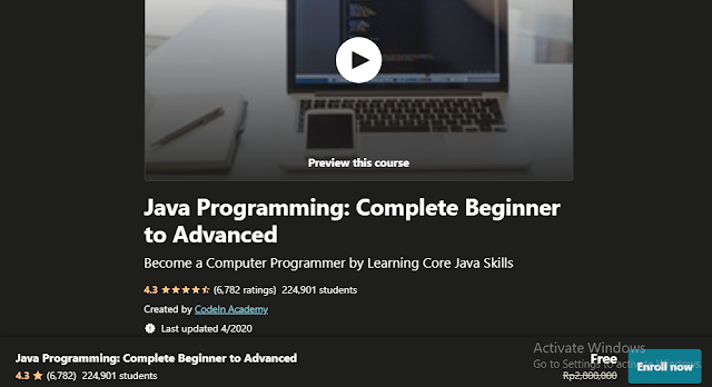 12. Free Java Programming: Complete Beginner to Advanced