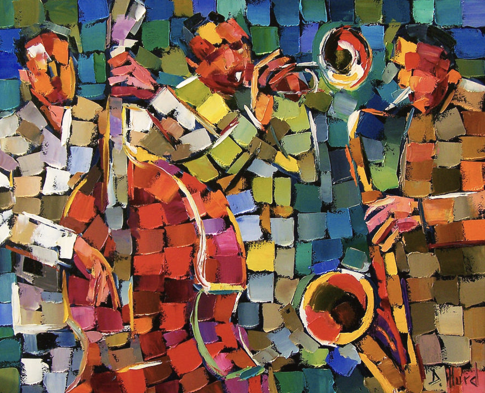 Daily Painters of Texas Jazz Art, Oil Painting, Abstract Jazz