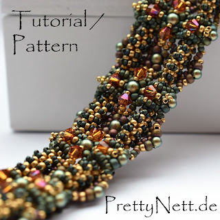 Pattern / Tutorial for a beaded bracelet "UpAndDown" - Design by PrettyNett.de