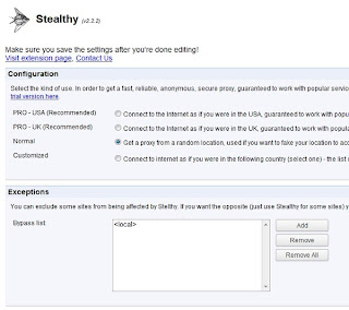 Access blocked or restricted sites using Stealthy
