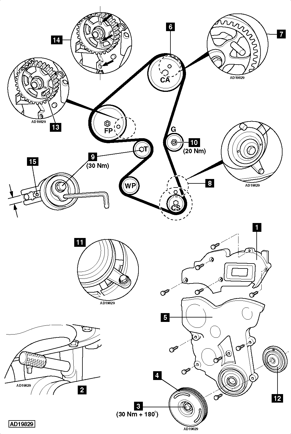 Ajuste de Motor Marcas de Distribución Ford Fiesta 1.6 TDCi 2009