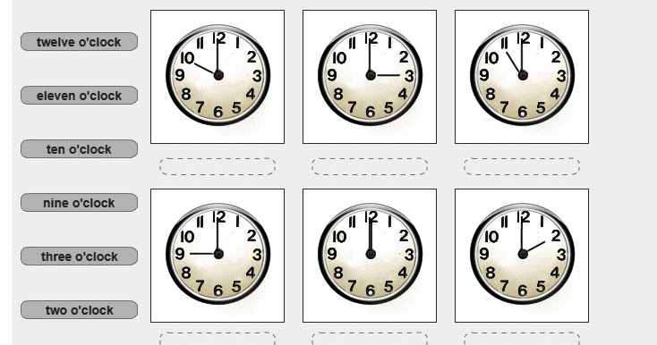 English is FUNtastic: Time - matching interactive exercises