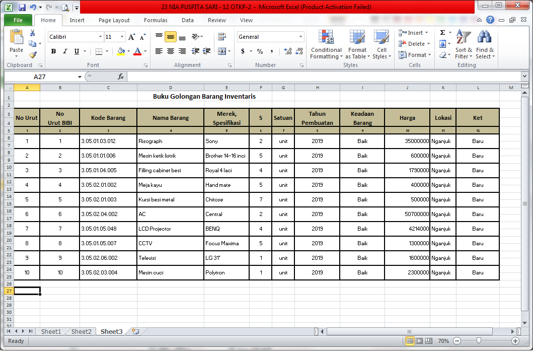 SofyanAsnawi Daftar Kode Klasifikasi Barang Inventaris