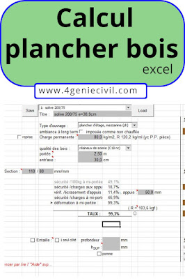 Note de calcul plancher bois excel