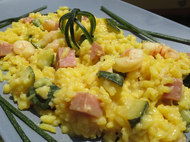 Risotto de calabacín y gambas Ana Sevilla