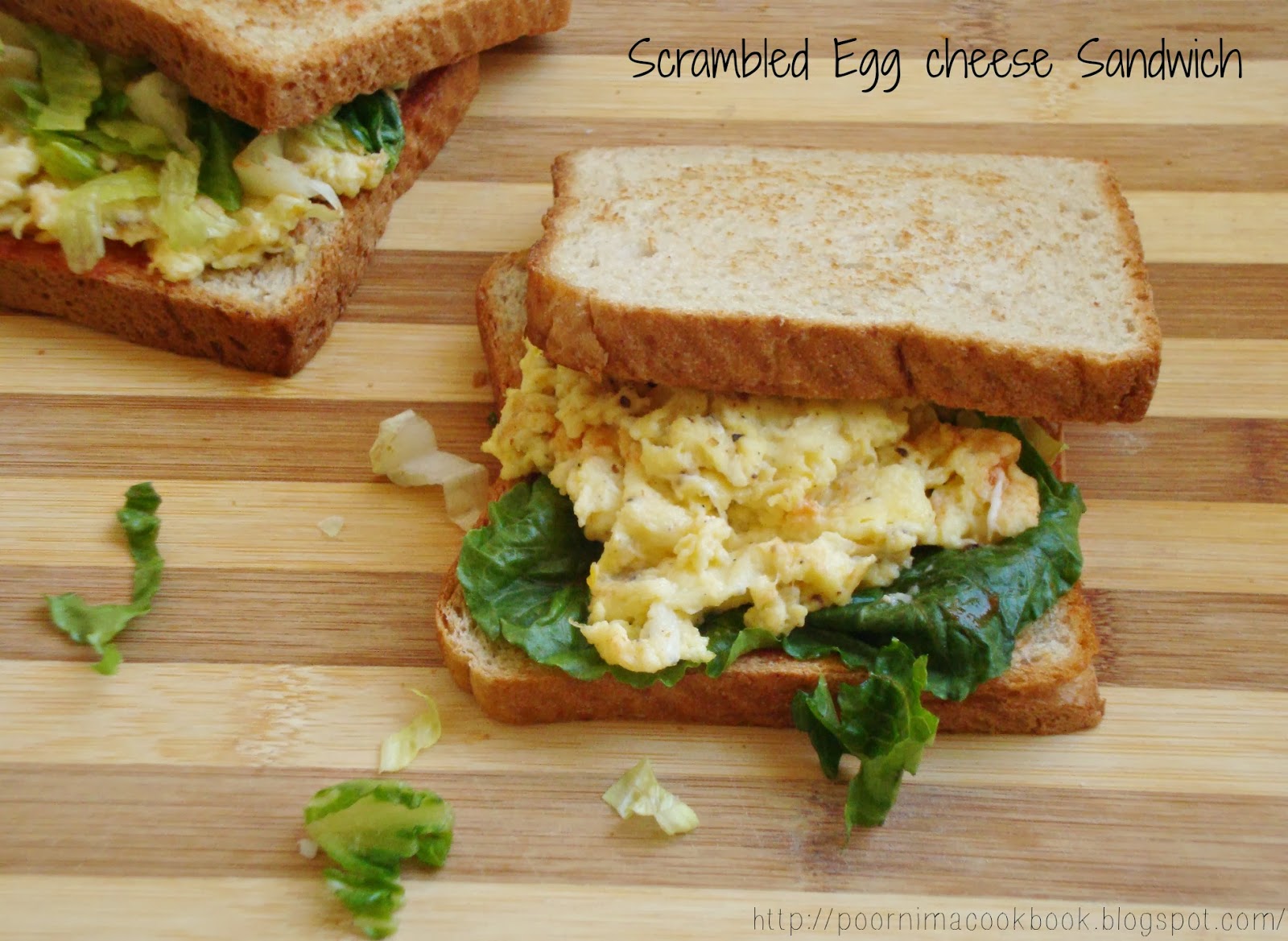 Poornima's Cook Book: Scrambled Egg Cheese Sandwich - Kids Special Recipe