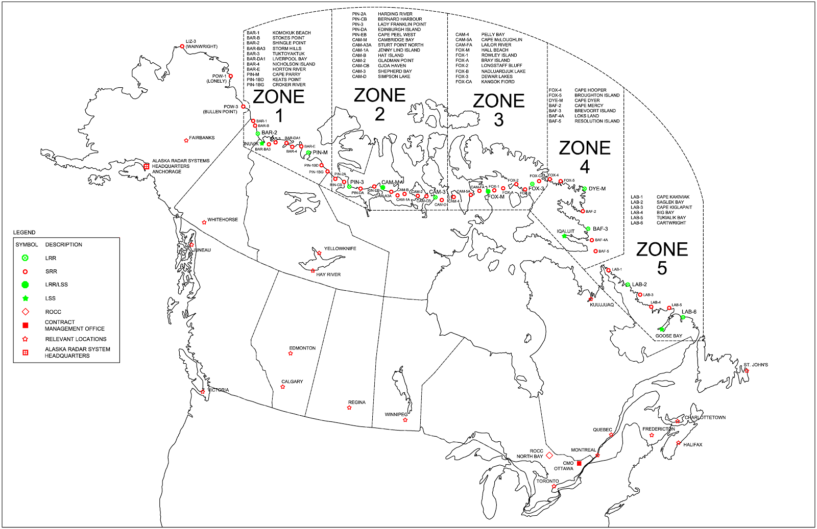 Camping Canadian Canadian North Warning System Locations