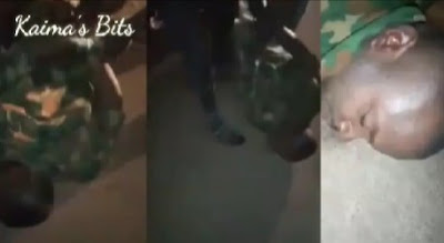 Soldier Who Escorts MTN Mast Vandals To Steal, Tied Up Like A Goat In Enugu (Video)