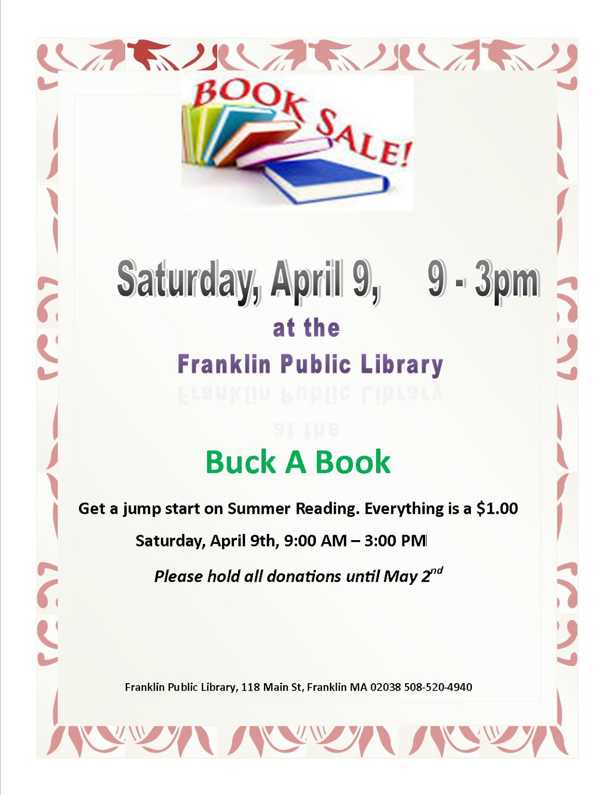 Franklin Matters: Buck a Book - Book Sale at the Library on Saturday!