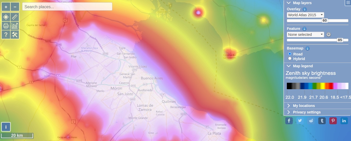 La escala de Bortle y los mapas | KosmosLogos