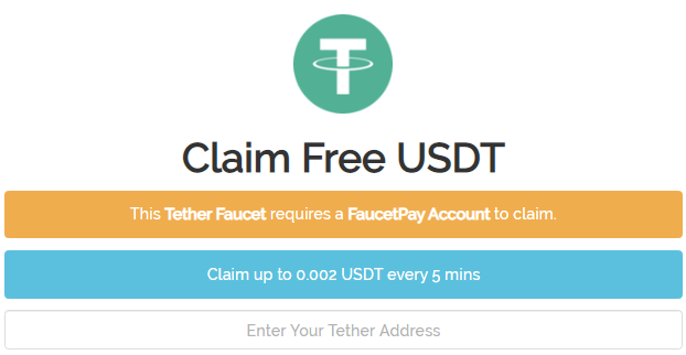 Cara mendapatkan faucet Tether (USDT) gratis setiap 5 menit