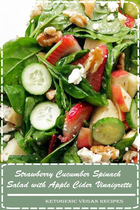 Strawberry Cucumber Spinach Salad with Apple Cider Vinaigrette