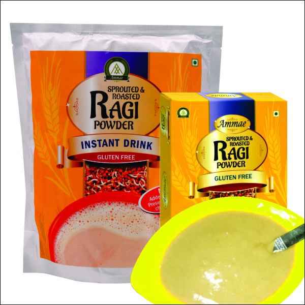 Sprouted Ragi Wean Mix porridge for babies - Ammae Foods India