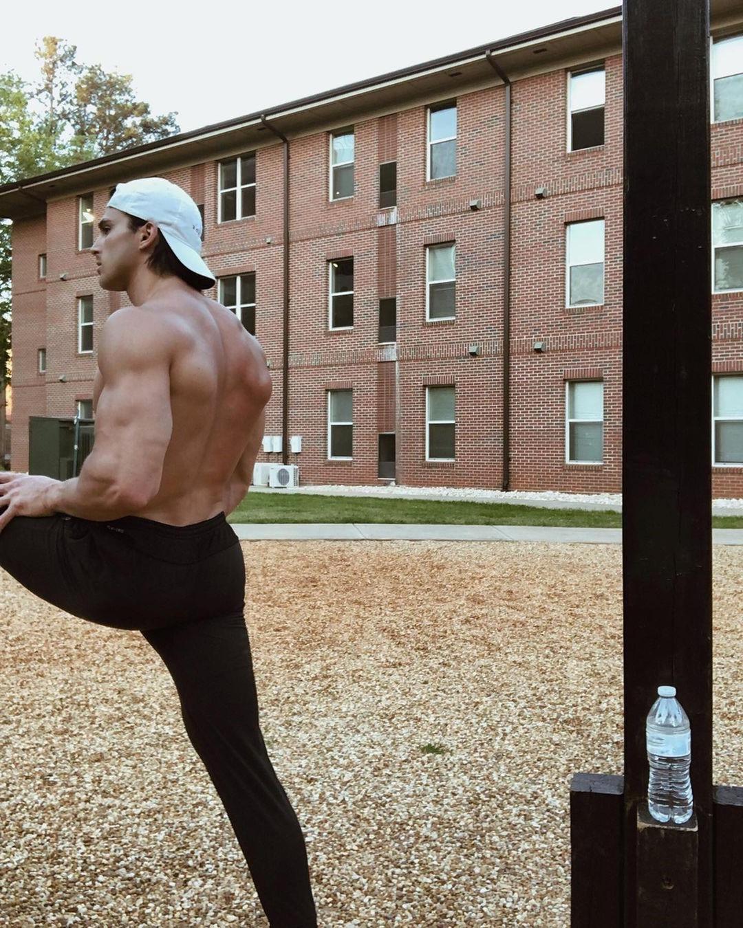 hot-fit-shirtless-guys-stretching-jeremy-hershberg-street-workout-strong-back-butt
