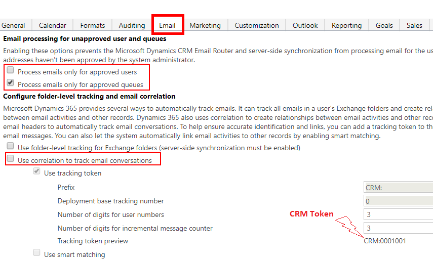Microsoft Dynamic CRM Configure email synchronization and Mailboxes on