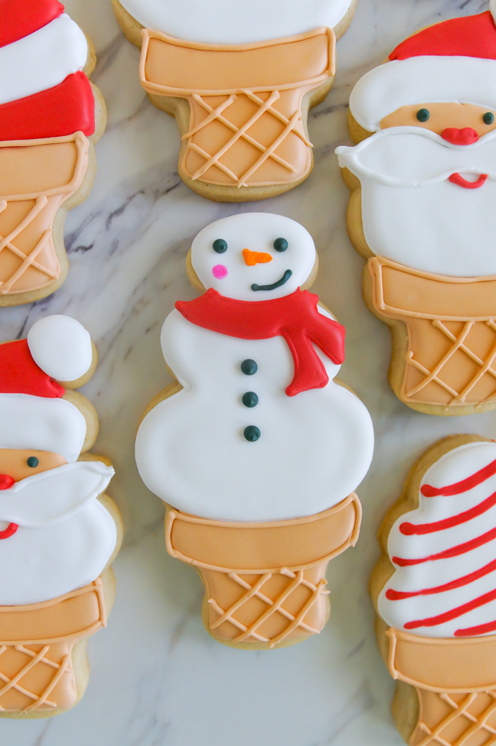 Christmas in July : Santa and Snowman Ice Cream Cookies
