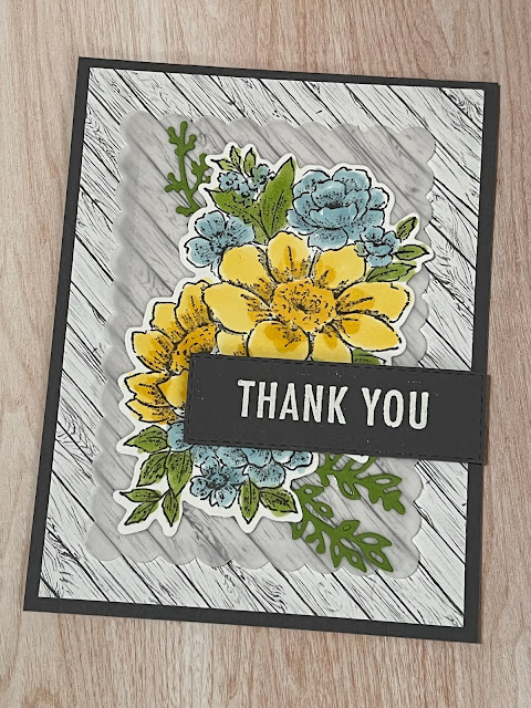 Handmade floral Thank You Card using Stampin' Up! Blessings of Home Bundle.