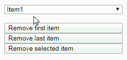 jQuery to remove first, last or selected item from select option(dropdown)
