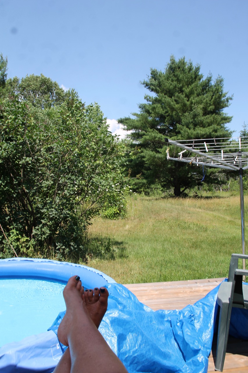 Reflections from Crumbly Acres water fountain, goldfish pond, kiddie pool