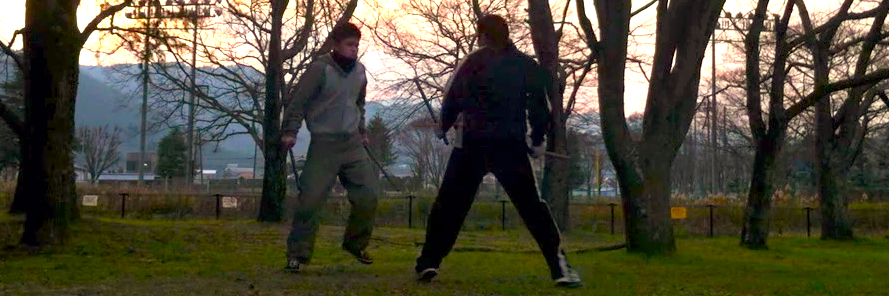 Father and Son's Martial Arts Fun Training