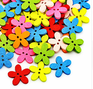 Пуговки деревянные "Цветок"