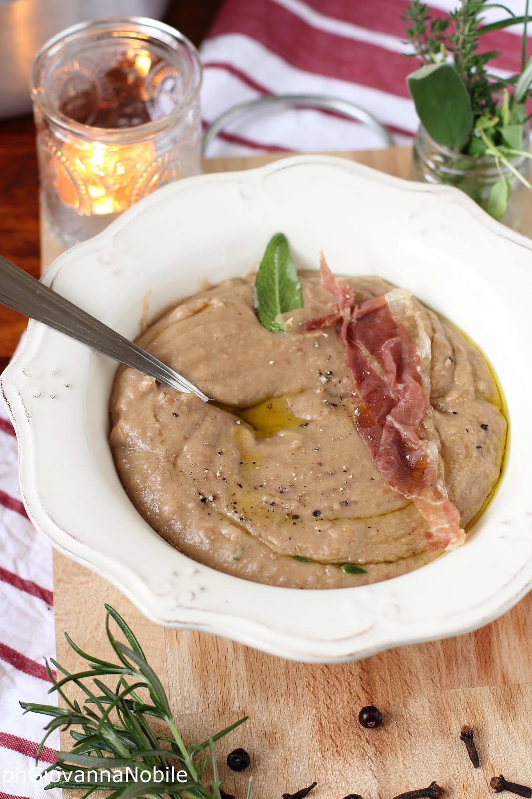 Vellutata di fagioli borlotti con prosciutto crudo la cuoca eclettica