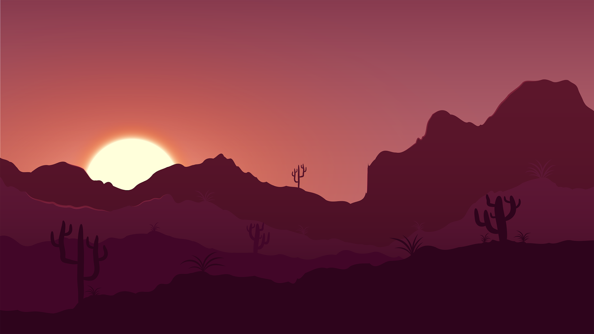 Desktop Wallpaper In 4k Desert Landscape Illustration Heroscreen Cool Wallpapers