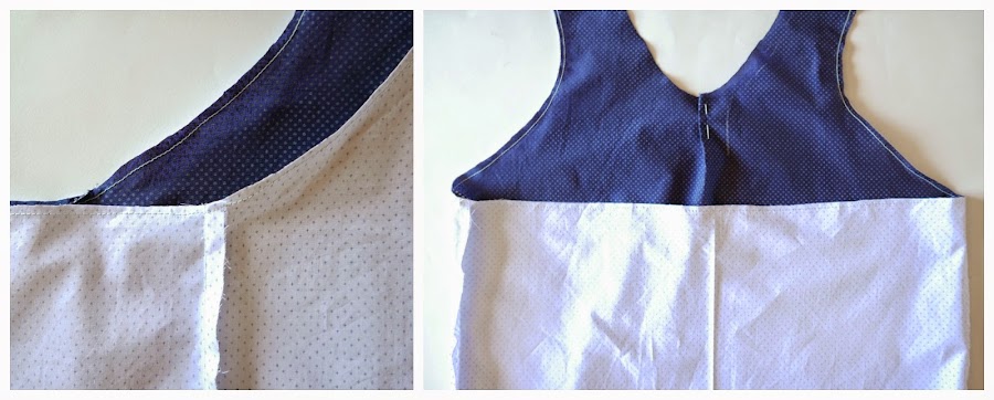 con las costuras ya rebajadas