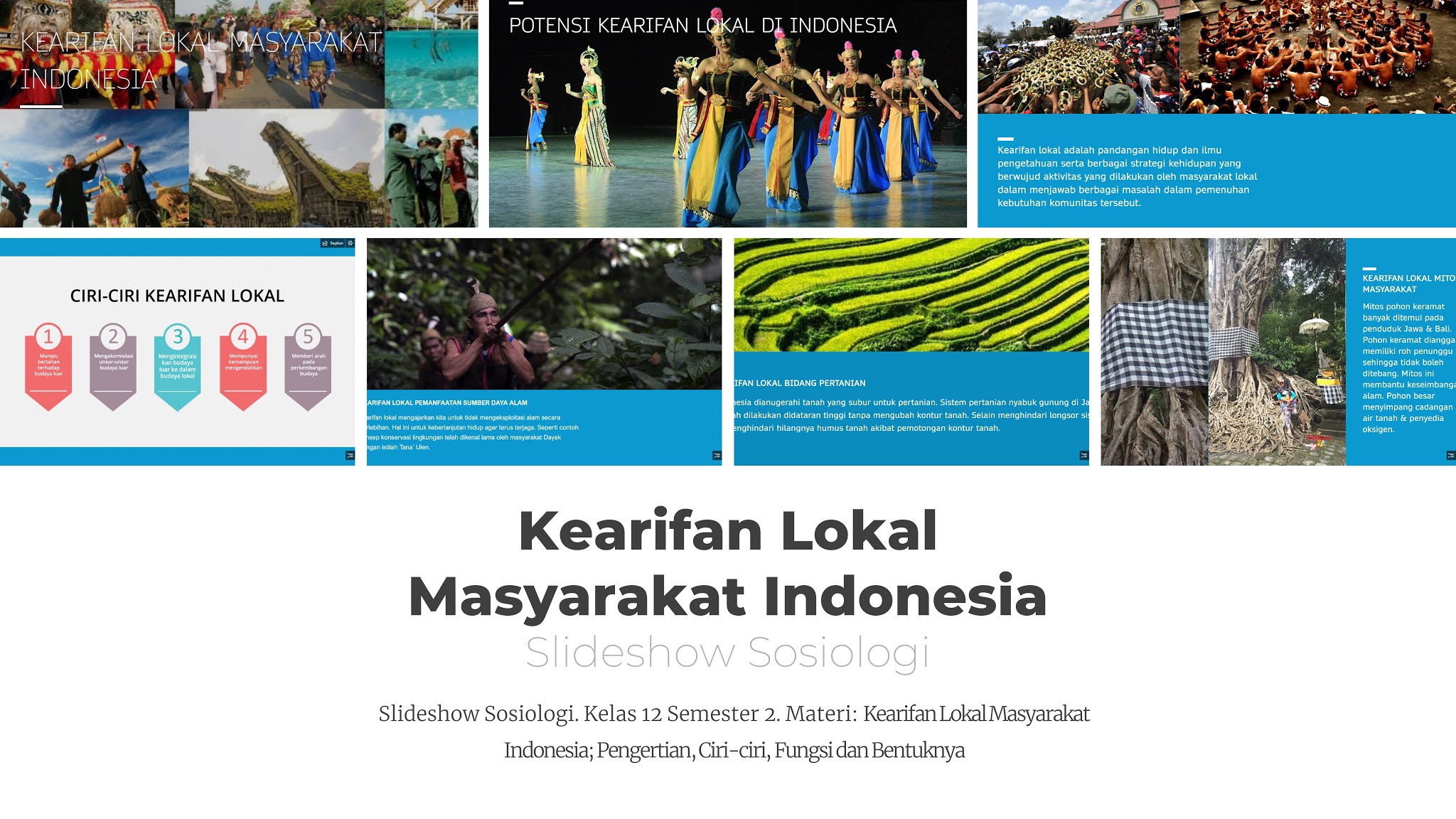 Slideshow Sosiologi - Kearifan Lokal Masyarakat Indonesia; Pengertian