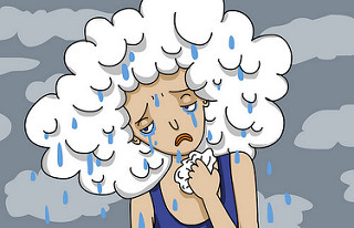 Dibujo de mujer llorando