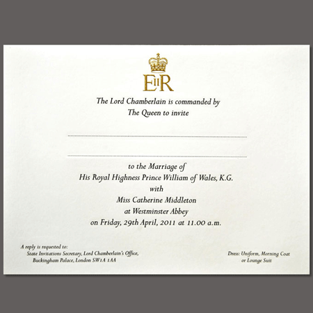the royal wedding wedding invitation