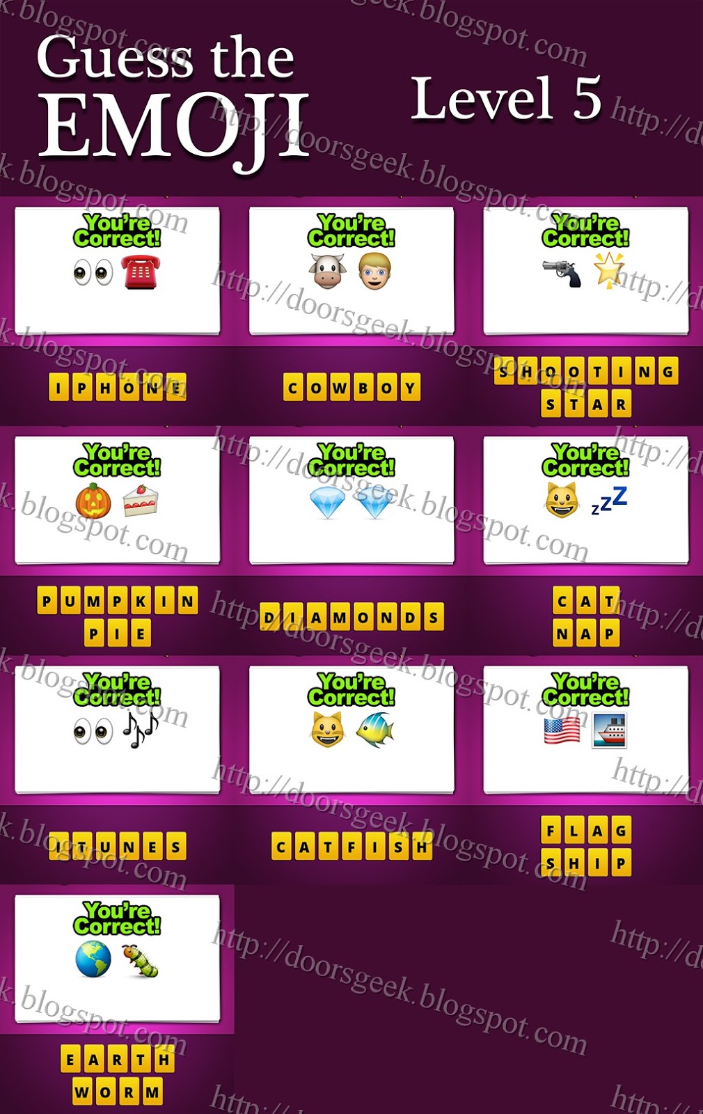 The Emoji [Level 5] Answers Cheats ~ Geek