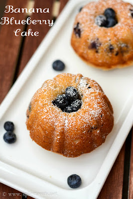 Banana Blueberry Mini Bundt Cake