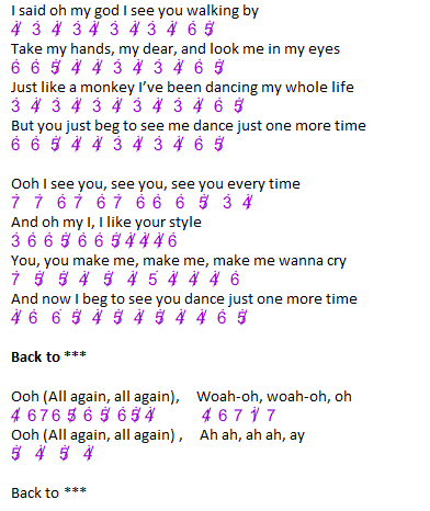 Piano Notes Dance Monkey Tones And I Notasi Pianika