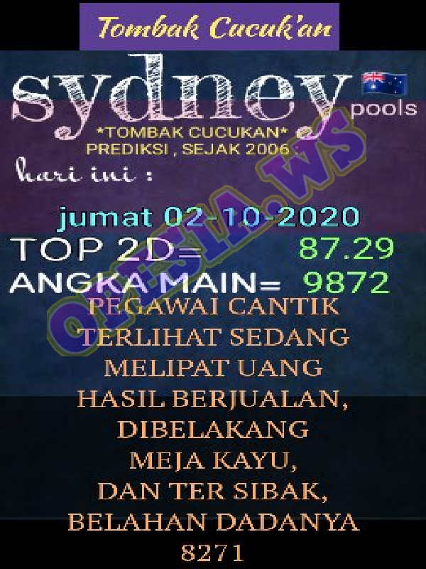 1 New Message Kode Syair Sydney 2 Oktober 2020 Forum Syair Togel Hongkong Singapura Sydney