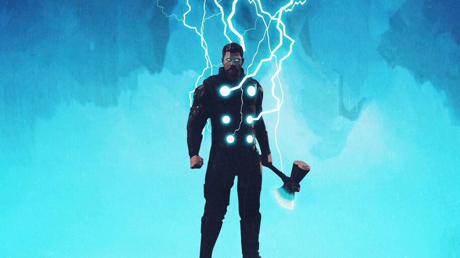 Thor, Lighting, Minimalist, Marvel, 4K, #6.1179