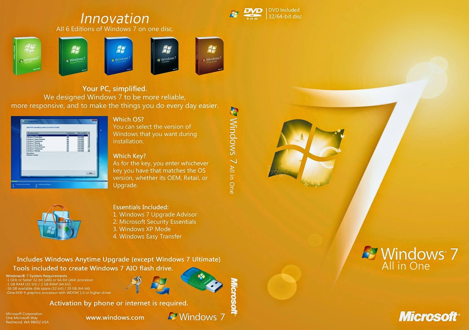 Free Download Cover Designer: Windows 7 AIO 32 and 64 bit