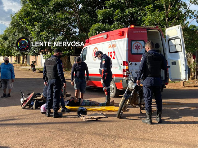 Três pessoas ficam feridas em acidente com motos na zona sul da capital – FOTOS E VÍDEO